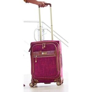 Samantha Brown Vintage Tweed 22" Spinner Carry-On – Burgundy – NWT